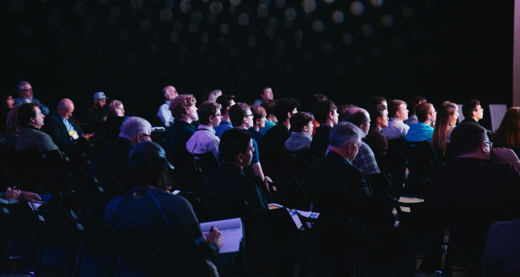 Group of professionals attending a conference